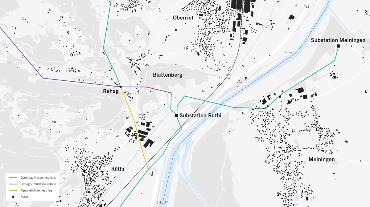 General site plan substation Rüthi